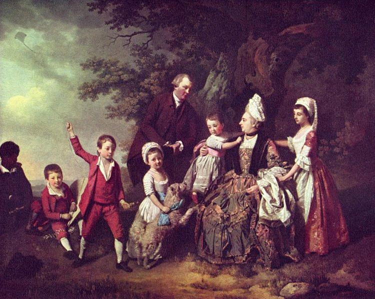 Johann Zoffany Paisaje con un grupo de familia Germany oil painting art